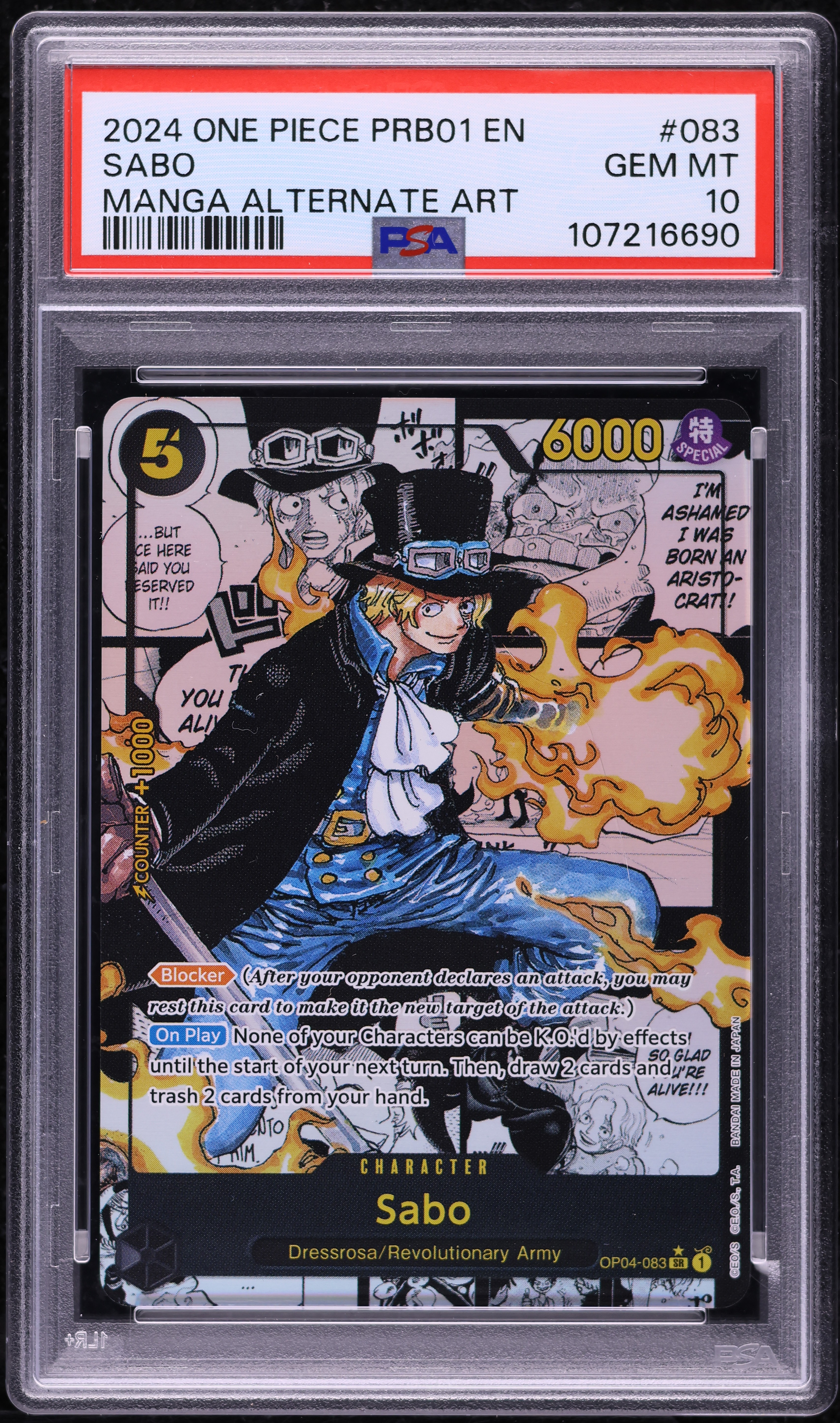 2024 One Piece Premium Booster The Best Manga Alternate Art Sabo
