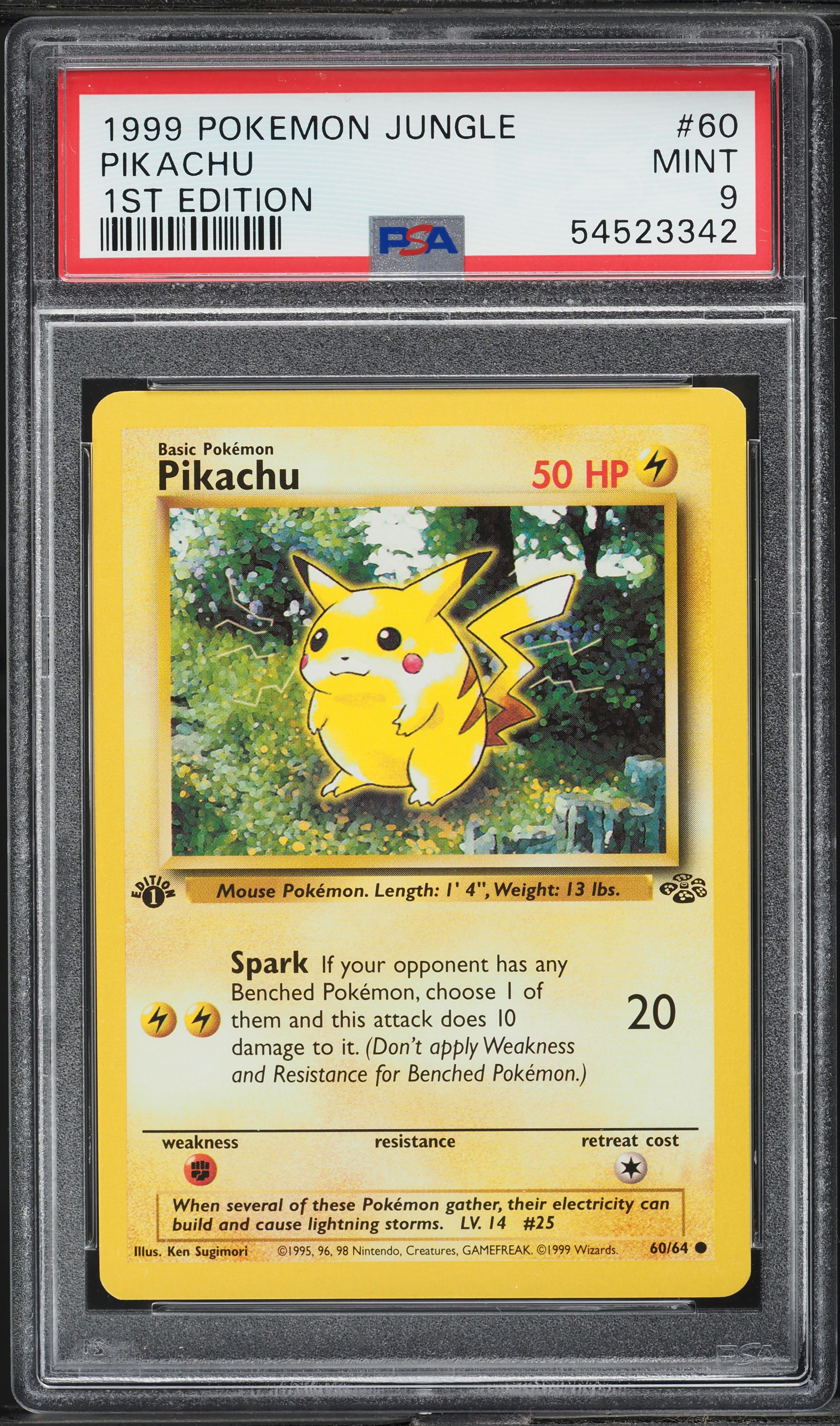 1999 Pokemon Jungle 1st Edition Pikachu #60 PSA 9 MINT on Fanatics