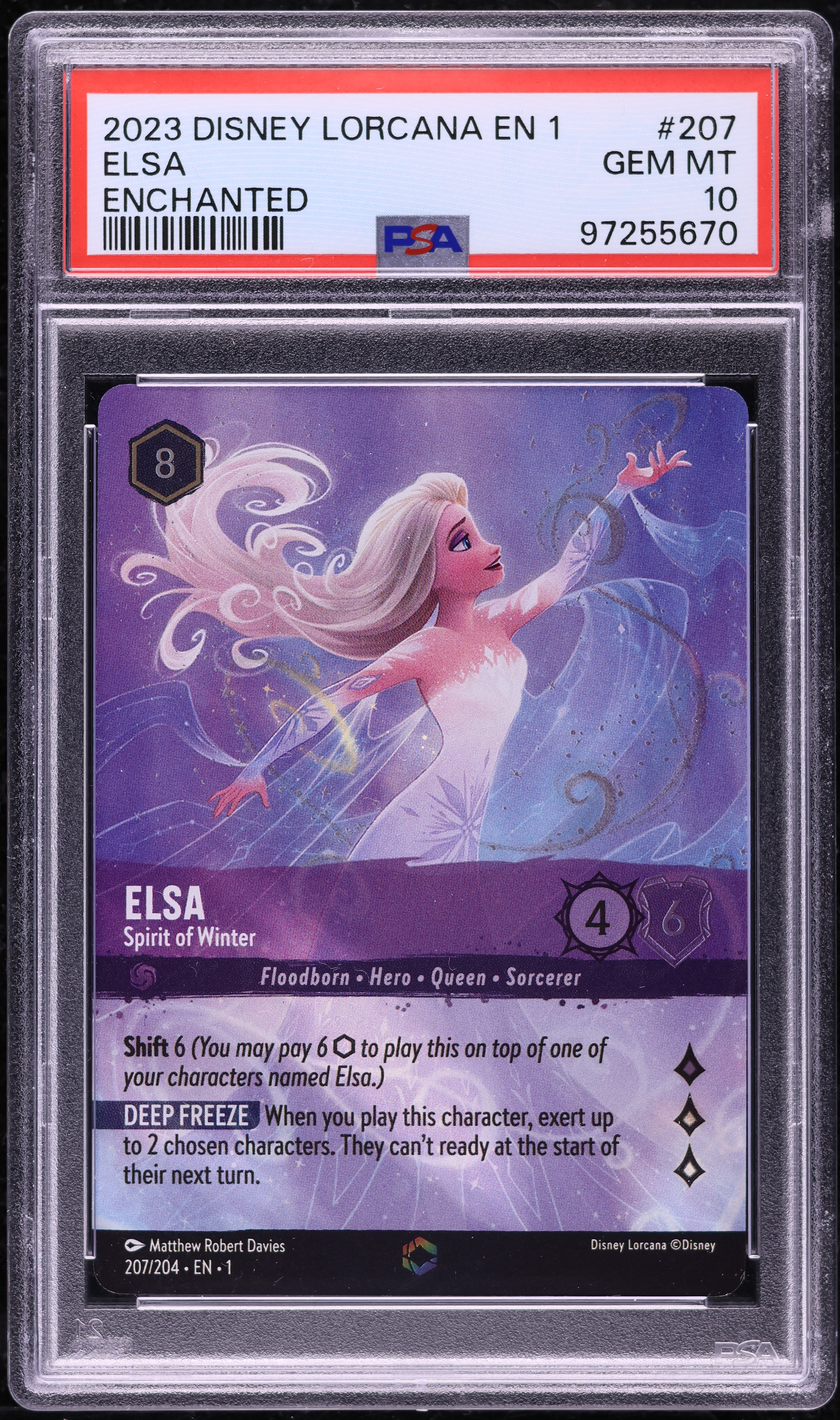 【PSA10】2025 DISNEY LORCANA エルサ #207 2023 Disney Lorcana First Chapter Enchanted Elsa #207 PSA 10 GEM