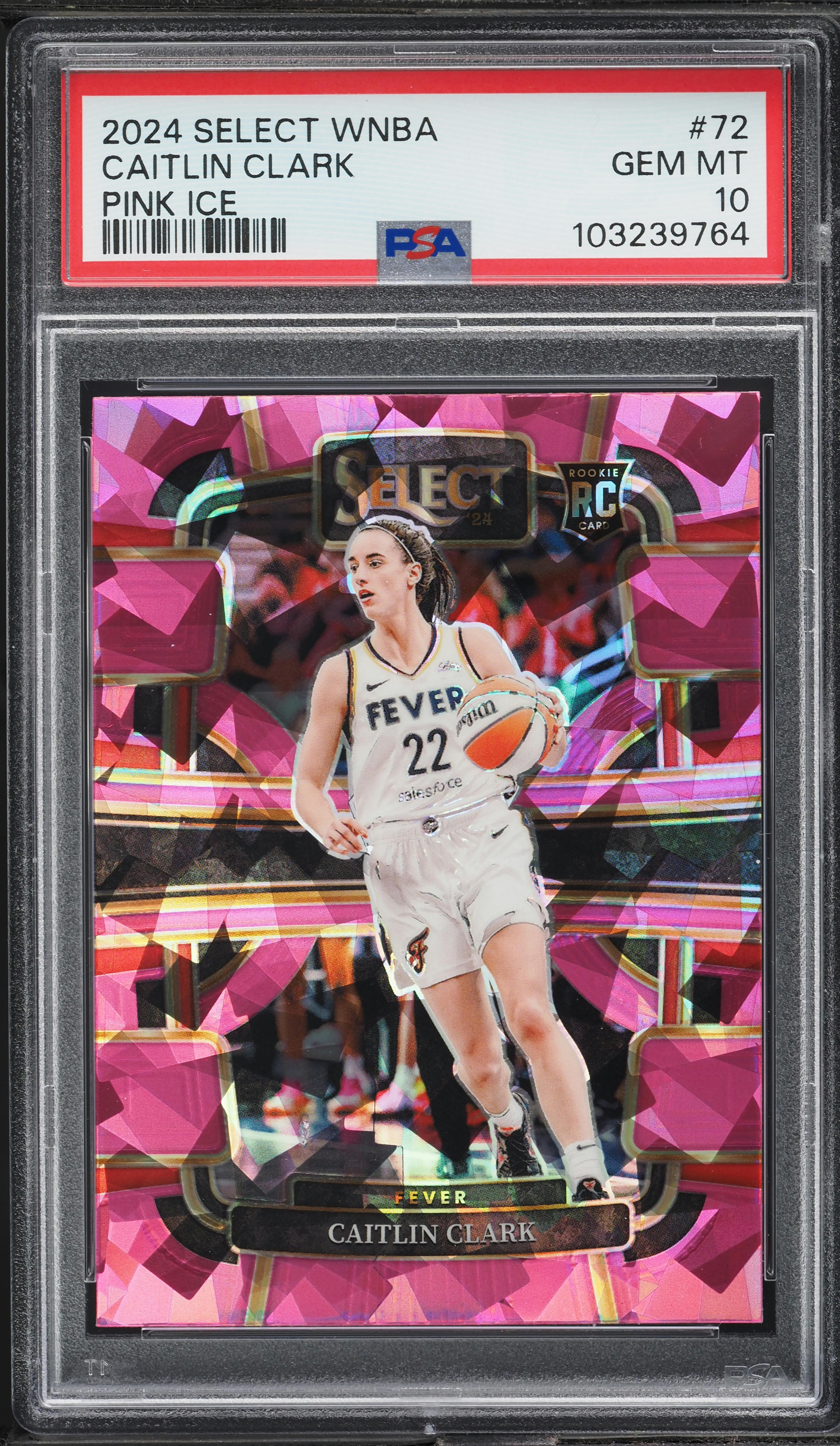 2024 Select WNBA Pink Ice Caitlin Clark ROOKIE #72 PSA 10 GEM MINT