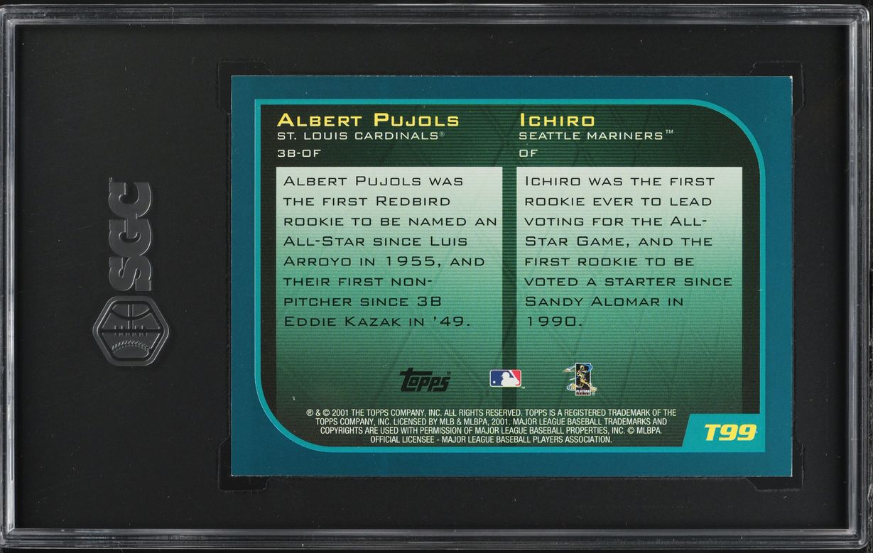 2001 Topps Traded Ichiro & Albert Pujols ROOKIE #T99 SGC 8.5 NM-MT+