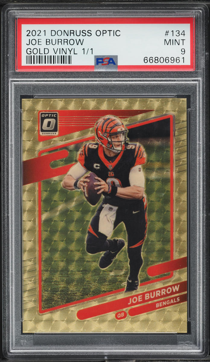 2021 Donruss Optic Gold Vinyl Joe Burrow 1/1 #134 PSA 9 MINT