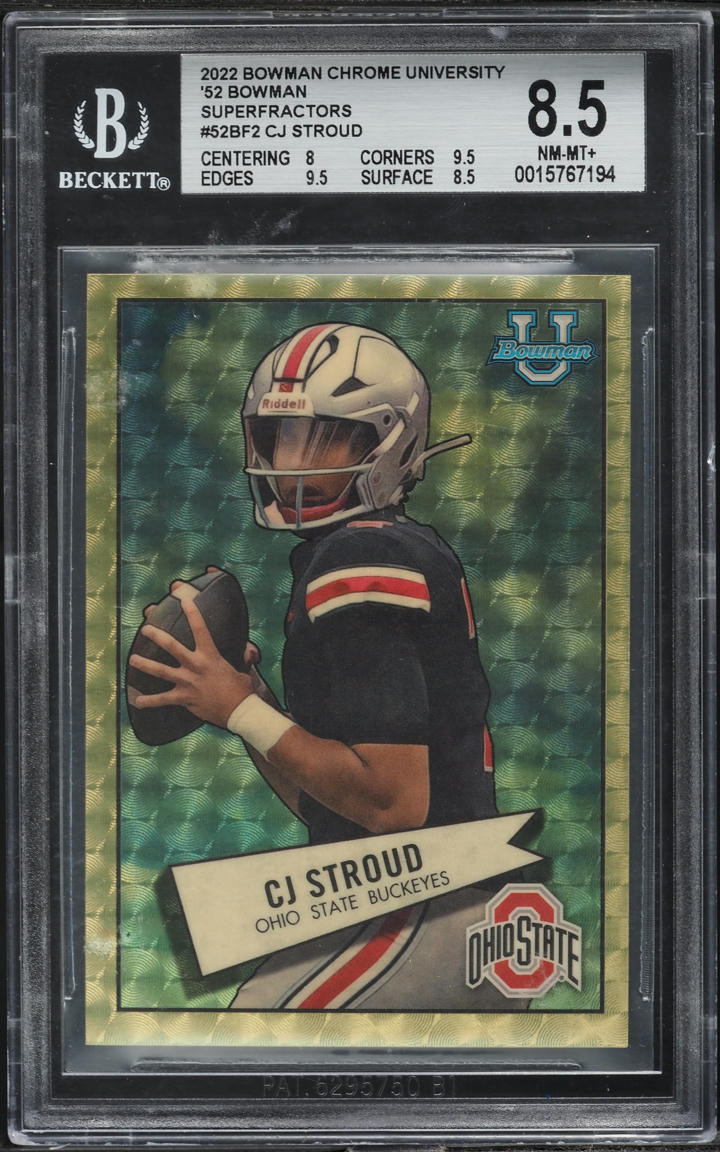 2022 Bowman Chrome University '52 Superfractor Cj Stroud 1/1 #52BF2 BGS 8.5