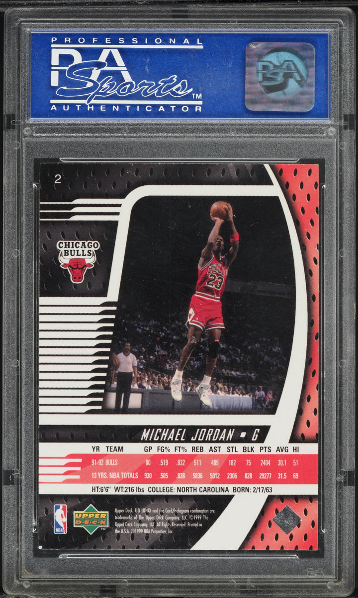 1998 Upper Deck Ionix Michael Jordan #2 PSA 8 NM-MT