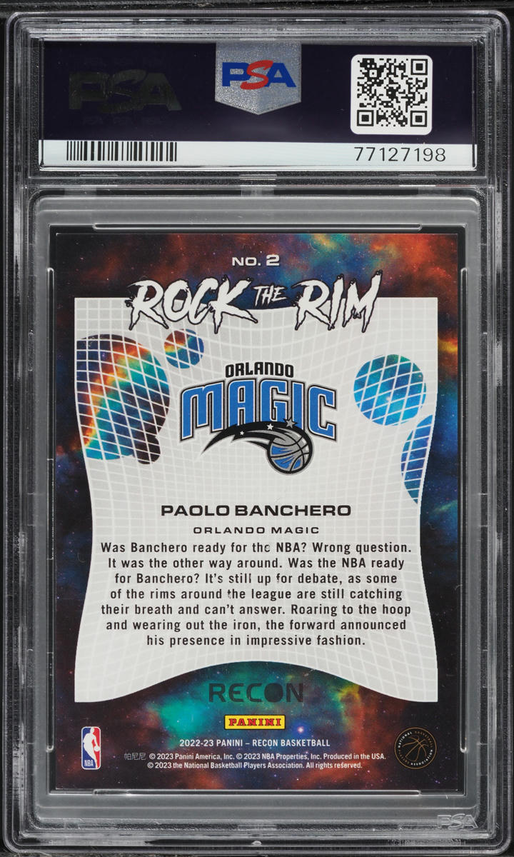 2022 Panini Recon Rock The Rim Paolo Banchero ROOKIE #2 PSA 9 MINT