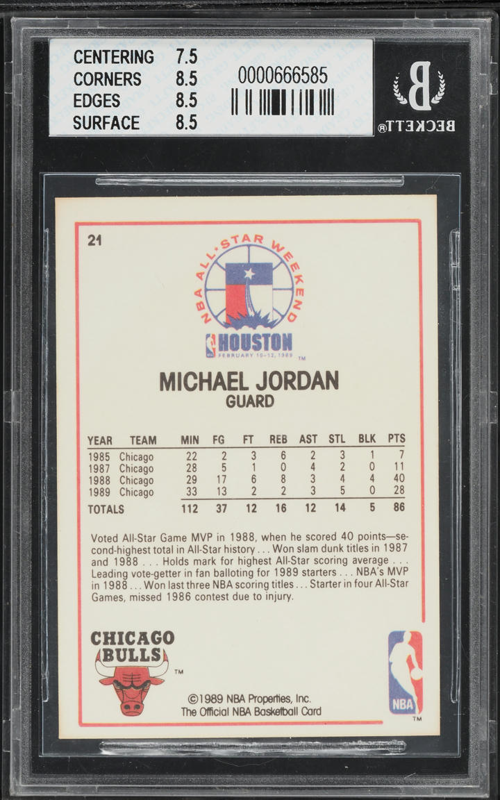 1989 Hoops Michael Jordan ALL-STAR #21 BGS 8 NM-MT