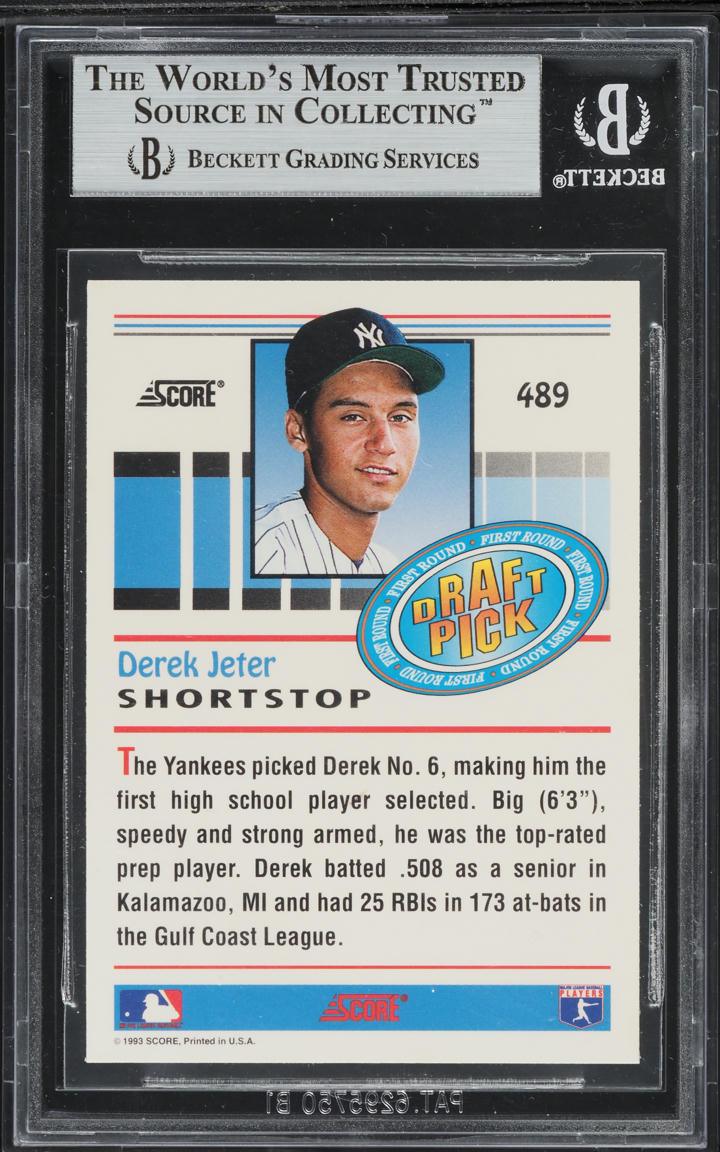 1993 Score Derek Jeter ROOKIE #489 BGS 8.5 NM-MT+