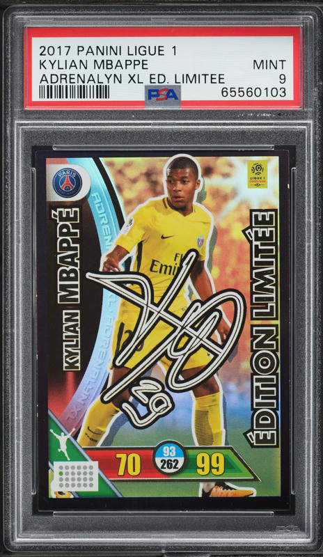 2017 Panini Adrenalyn XL Kylian Mbappe ROOKIE #190 PSA 5 EX on
