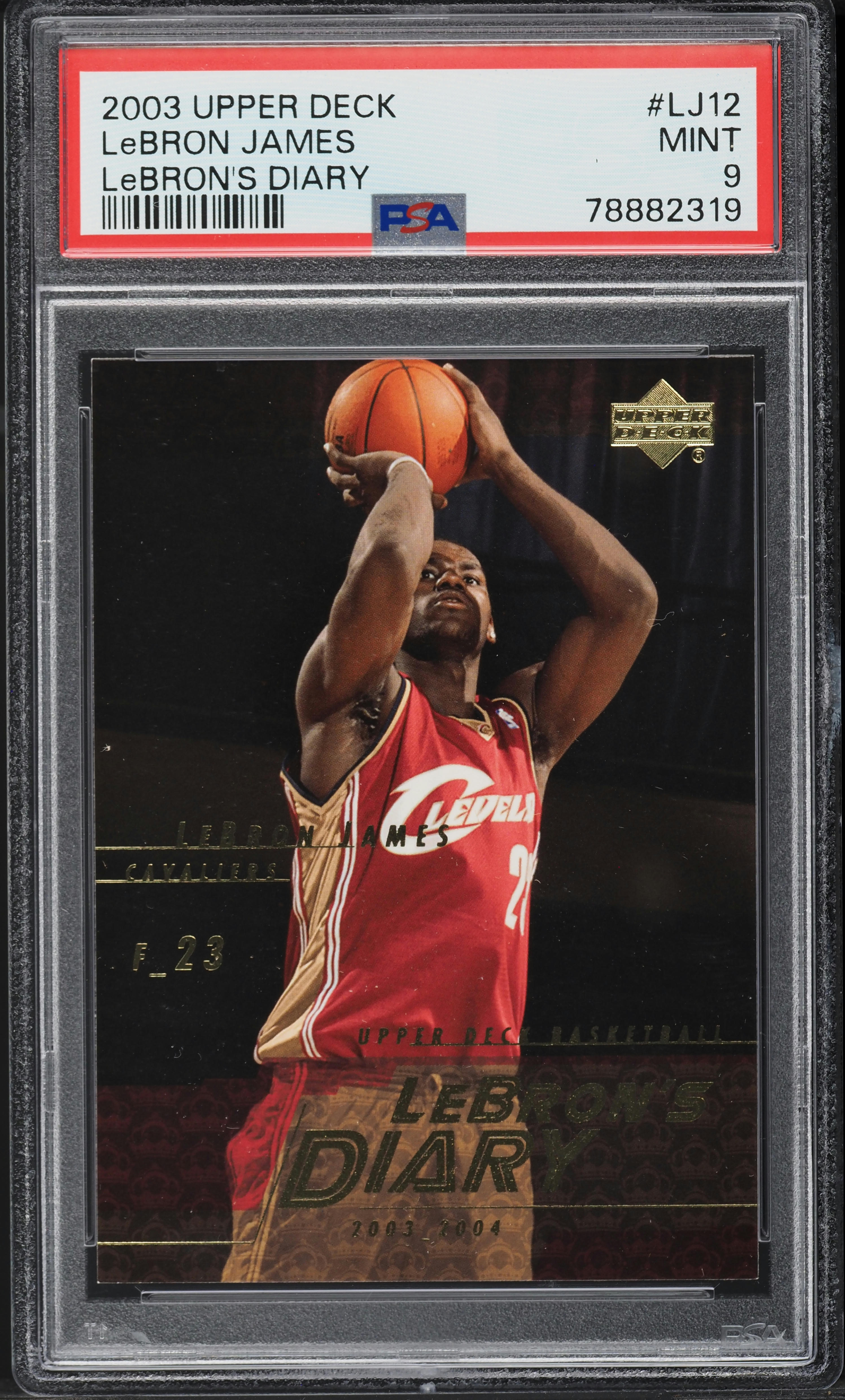 2003 Upper Deck Diary LeBron James ROOKIE #LJ12 PSA 9 MINT on