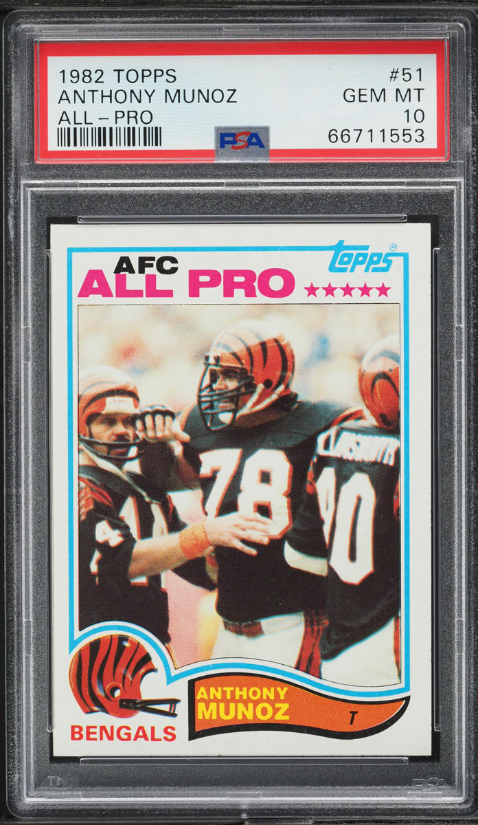 1982 Topps Football Anthony Munoz ROOKIE, ALL-PRO #51 PSA 10 GEM MINT