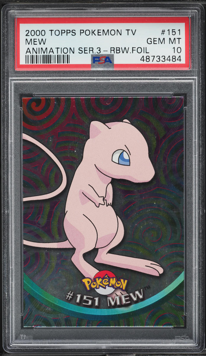 2000 Topps Pokemon TV Animation Series 3 Rainbow Foil Mew #151 PSA 10 GEM MINT