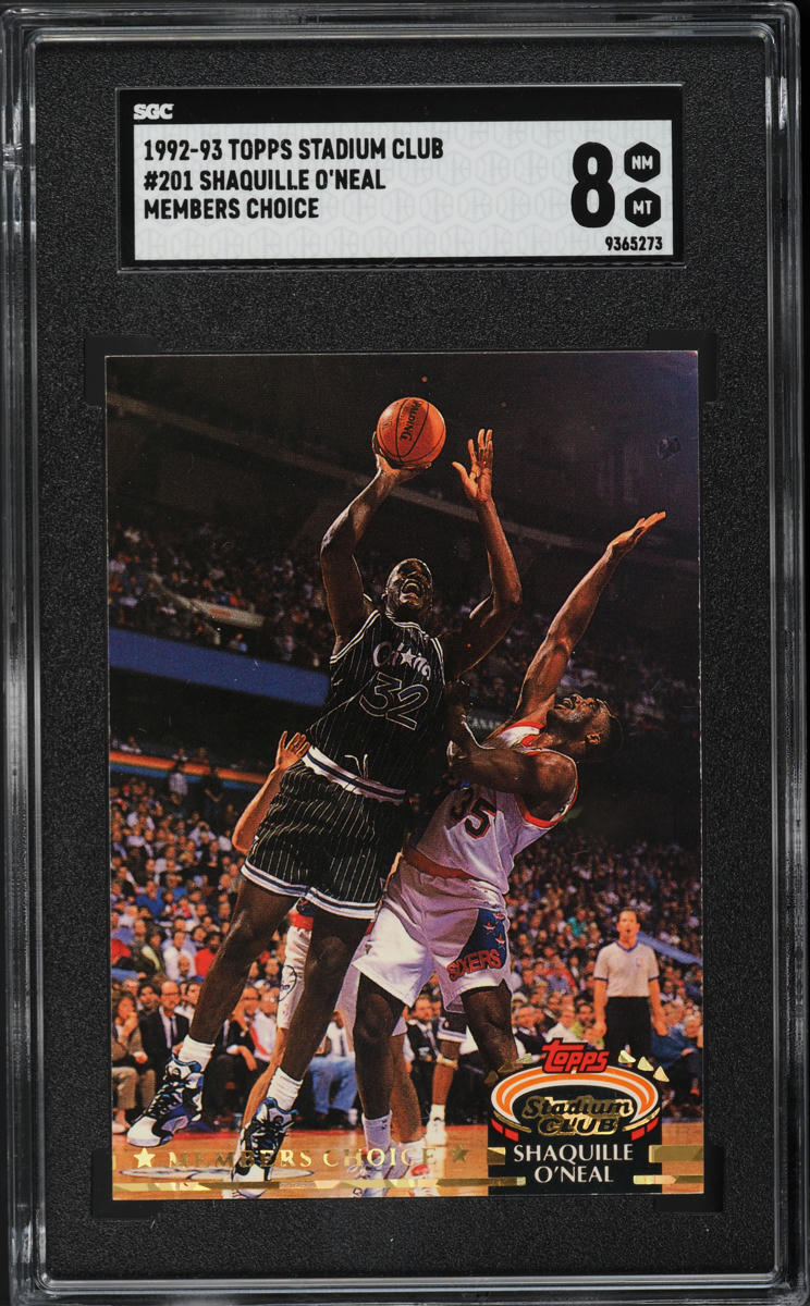 1992 Stadium Club Members Choice Shaquille O'Neal ROOKIE #201 SGC 8 NM-MT