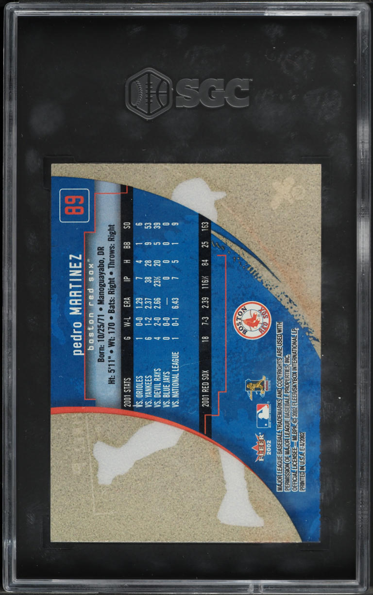 2002 Fleer E-X Pedro Martinez #89 SGC 8 NM-MT