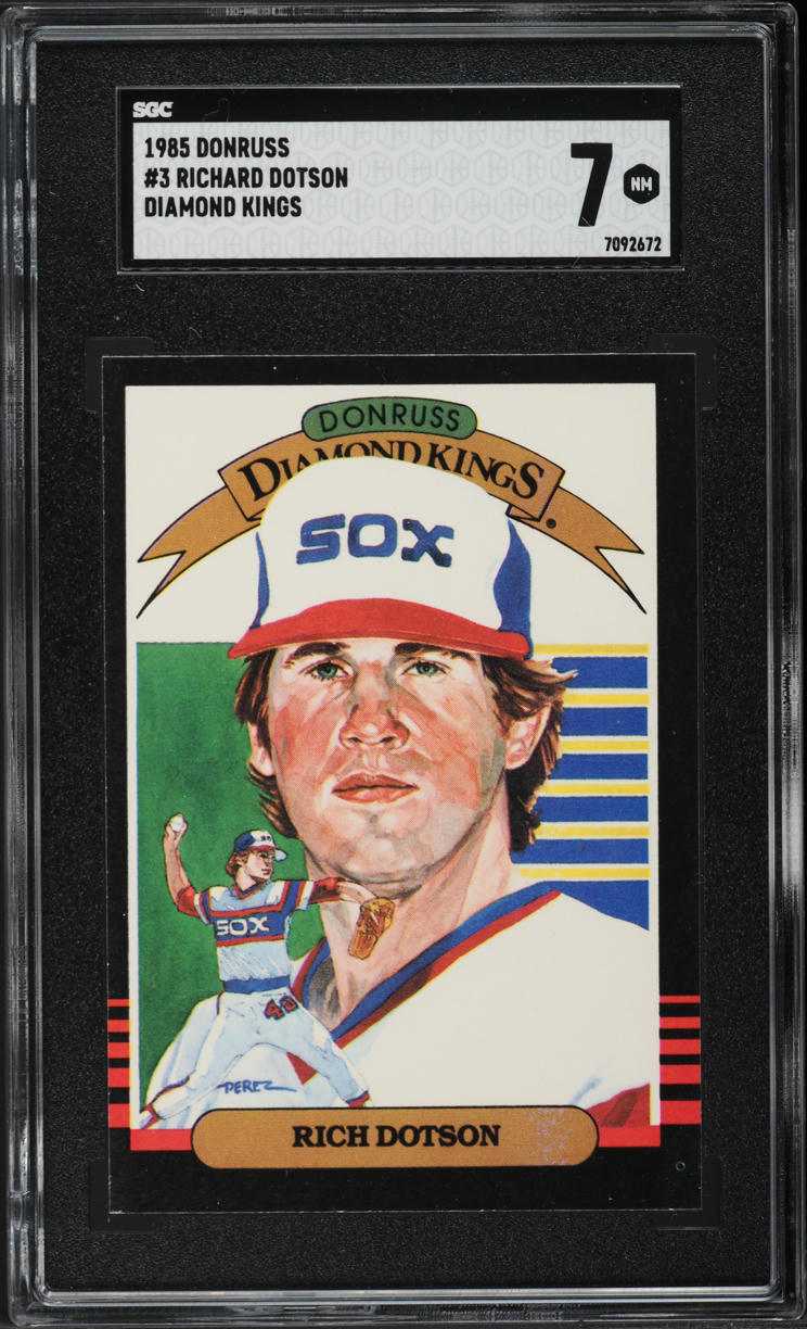 1985 Donruss Diamond Kings Richard Dotson #3 SGC 7 NRMT