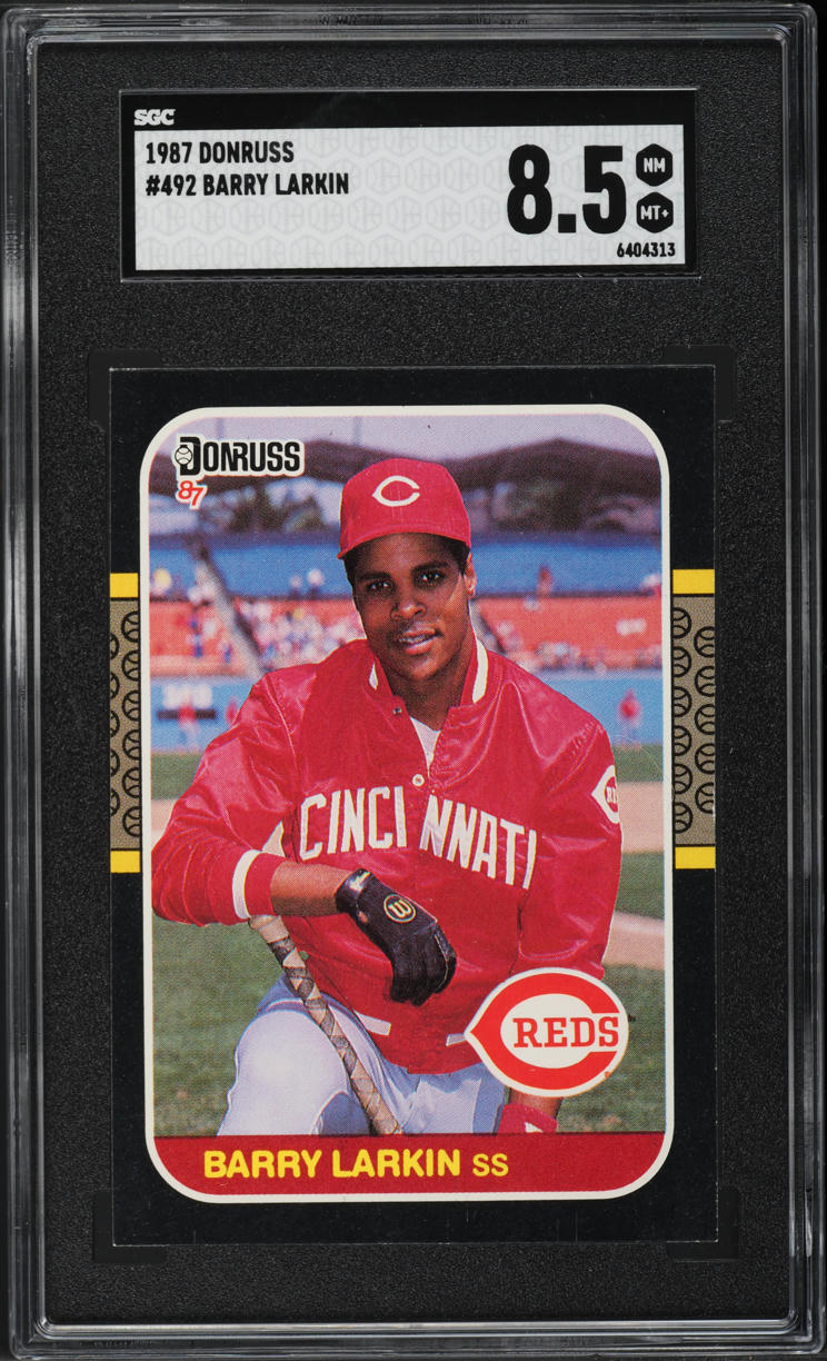 1987 Donruss Barry Larkin ROOKIE #492 SGC 8.5 NM-MT+