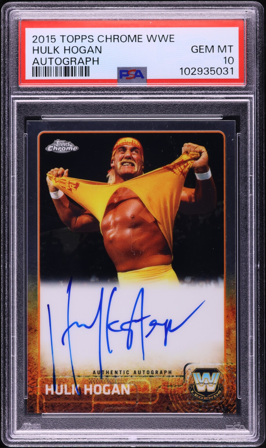 2015 Topps Chrome WWE Hulk Hogan AUTO PSA 10 GEM MINT on Fanatics