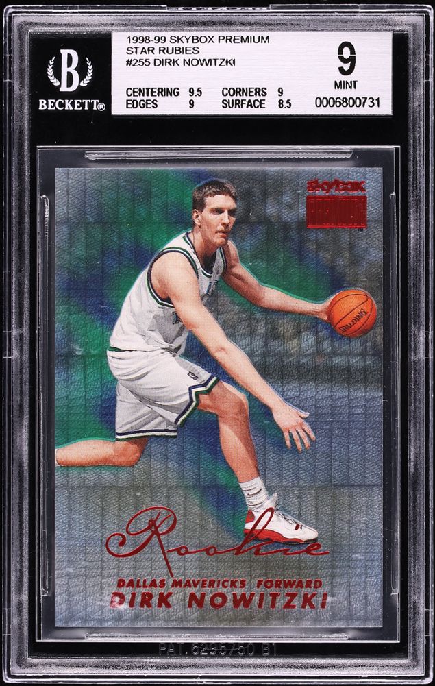 1998 Skybox Premium Star Rubies Dirk Nowitzki ROOKIE /25 #255 BGS 9 MINT