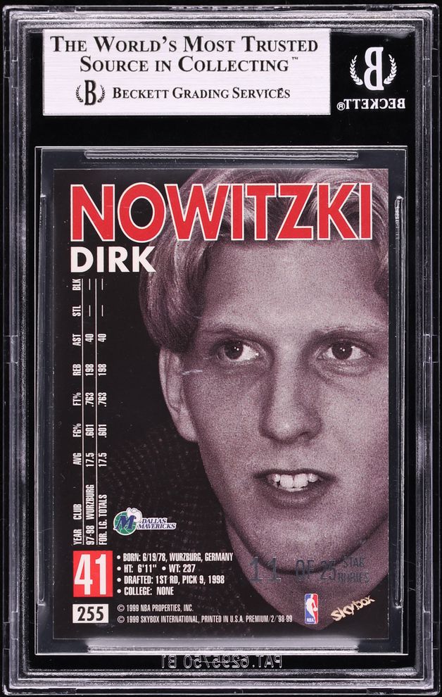 1998 Skybox Premium Star Rubies Dirk Nowitzki ROOKIE /25 #255 BGS 9 MINT