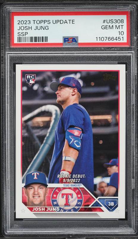 2023 Topps Update Josh Jung SSP ROOKIE #US308 PSA 10 GEM MINT on