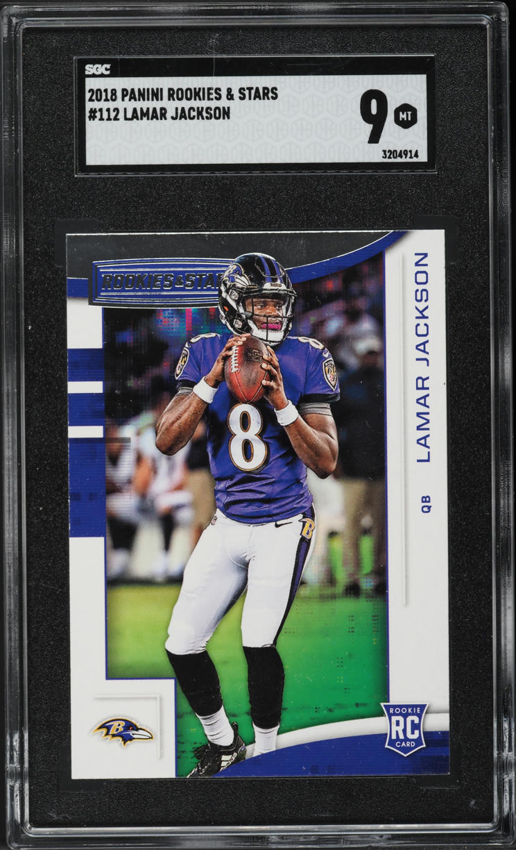 2018 Panini Rookies & Stars Lamar Jackson ROOKIE #112 SGC 9 MINT
