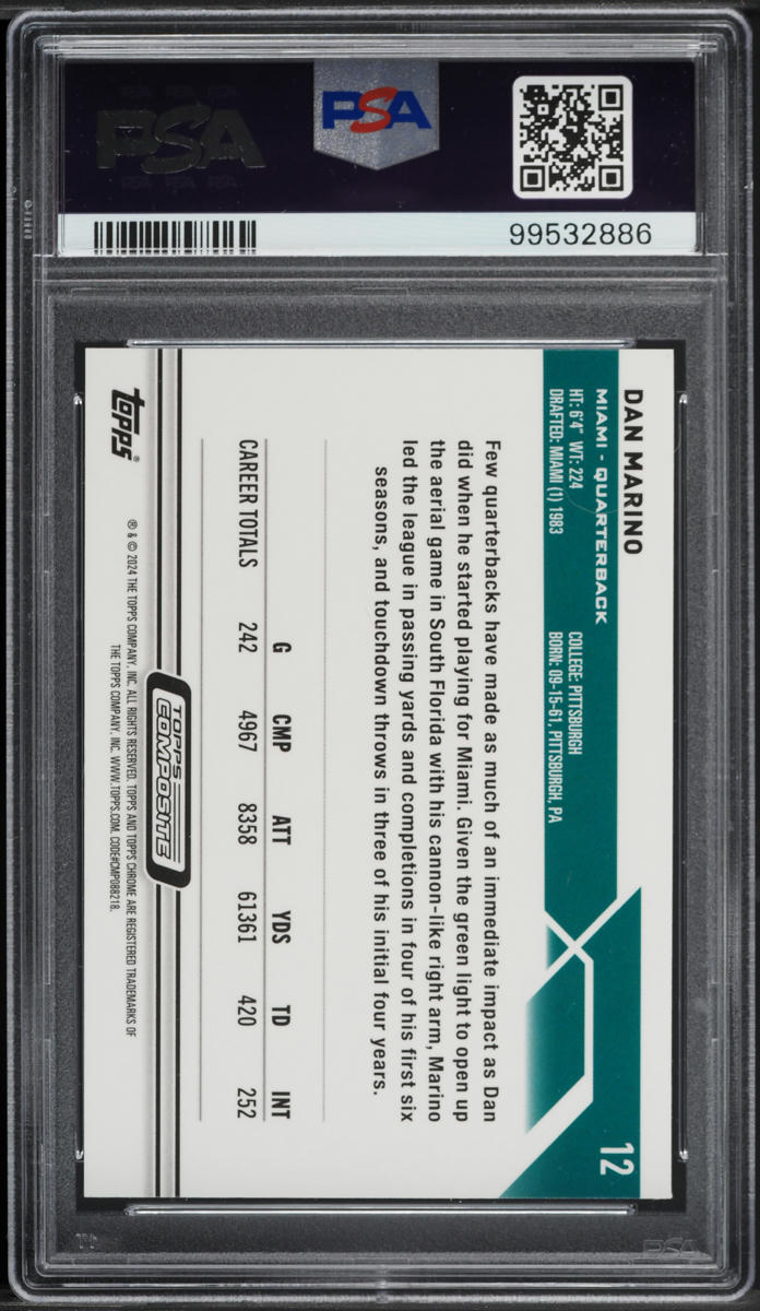2023 Topps Composite Dan Marino #12 PSA 9 MINT