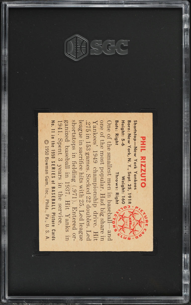 1950 Bowman Phil Rizzuto #11 SGC 5 EX