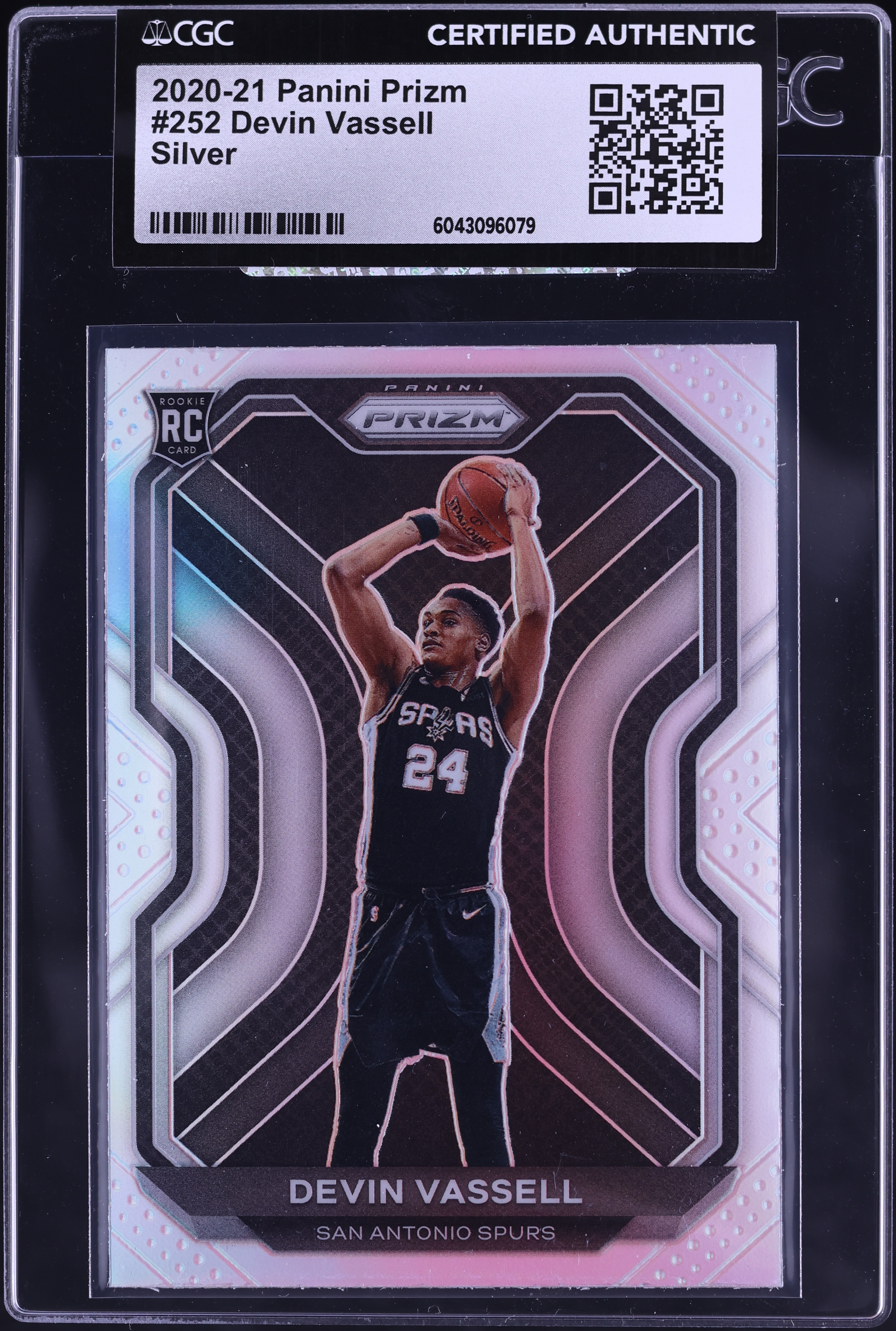 2020 Panini Prizm Silver Devin Vassell ROOKIE #252 CGC AUTH on 