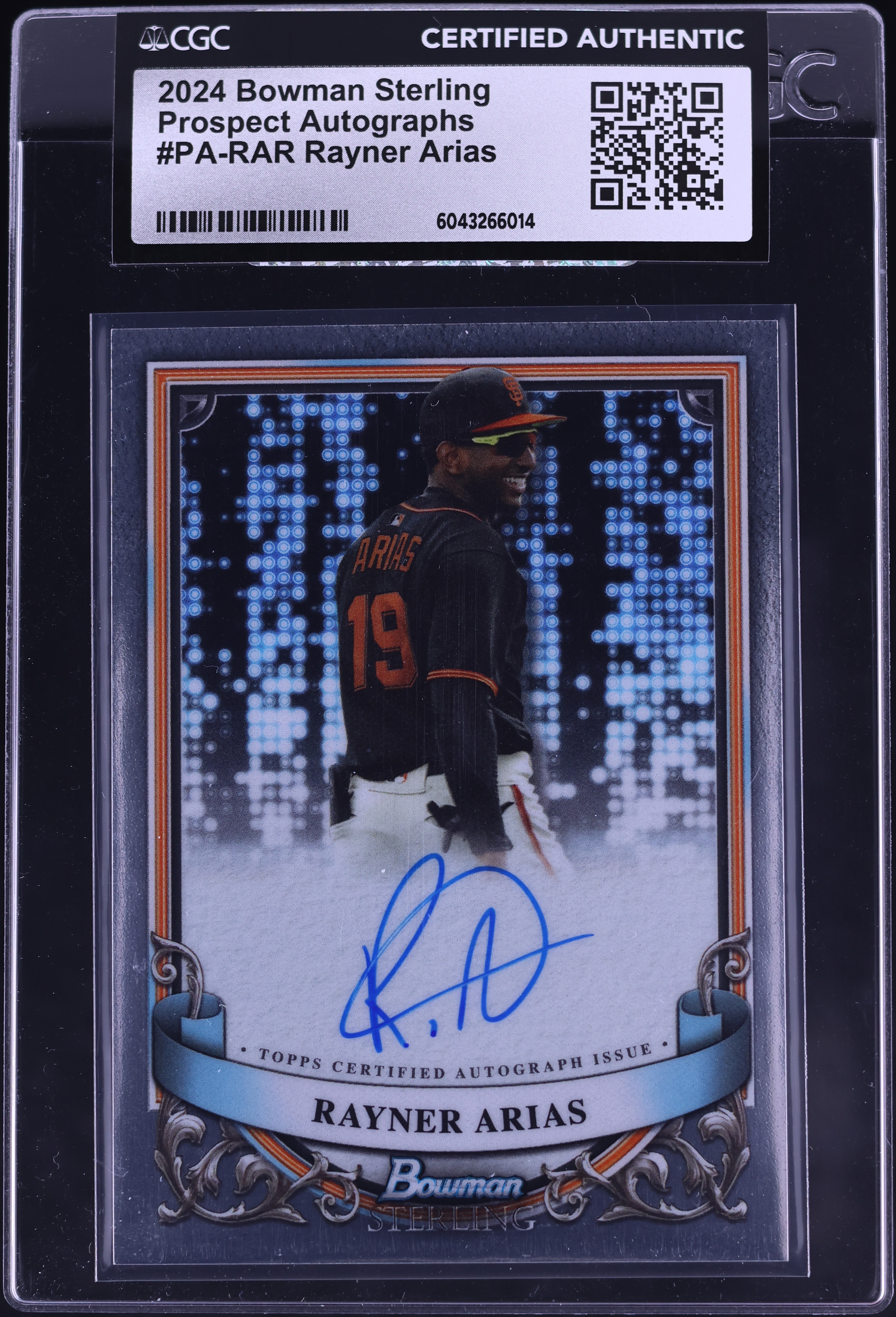 2024 Bowman Sterling Rayner Arias PROSPECT AUTO #PA-RAR CGC AUTH 