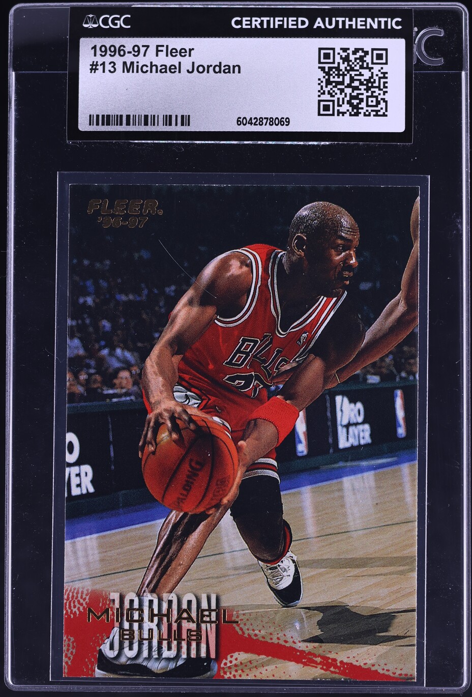 1996 Fleer Basketball Michael Jordan #13 CGC AUTH on Fanatics Collect