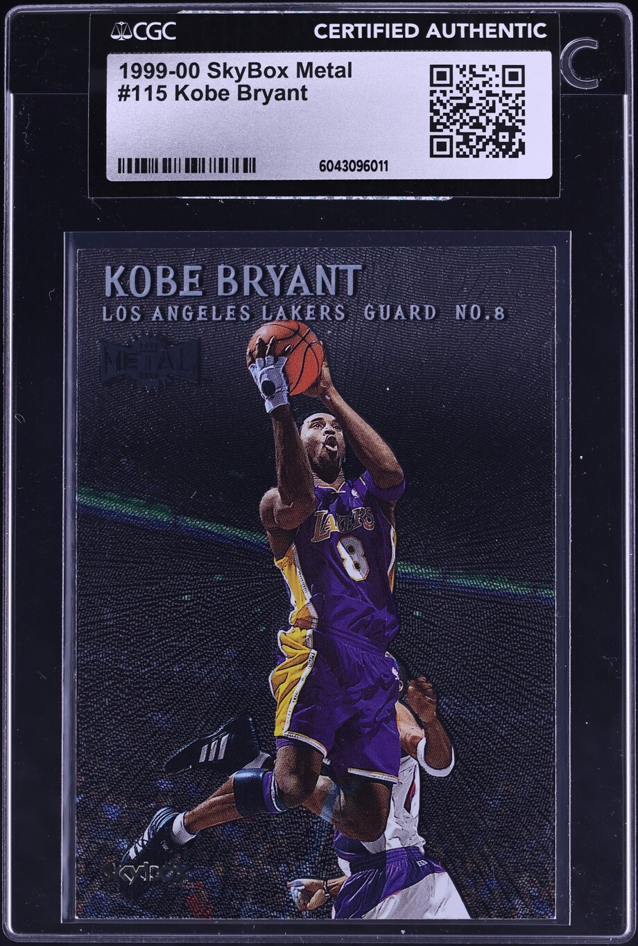 1999 Metal Basketball Kobe Bryant #115 CGC AUTH