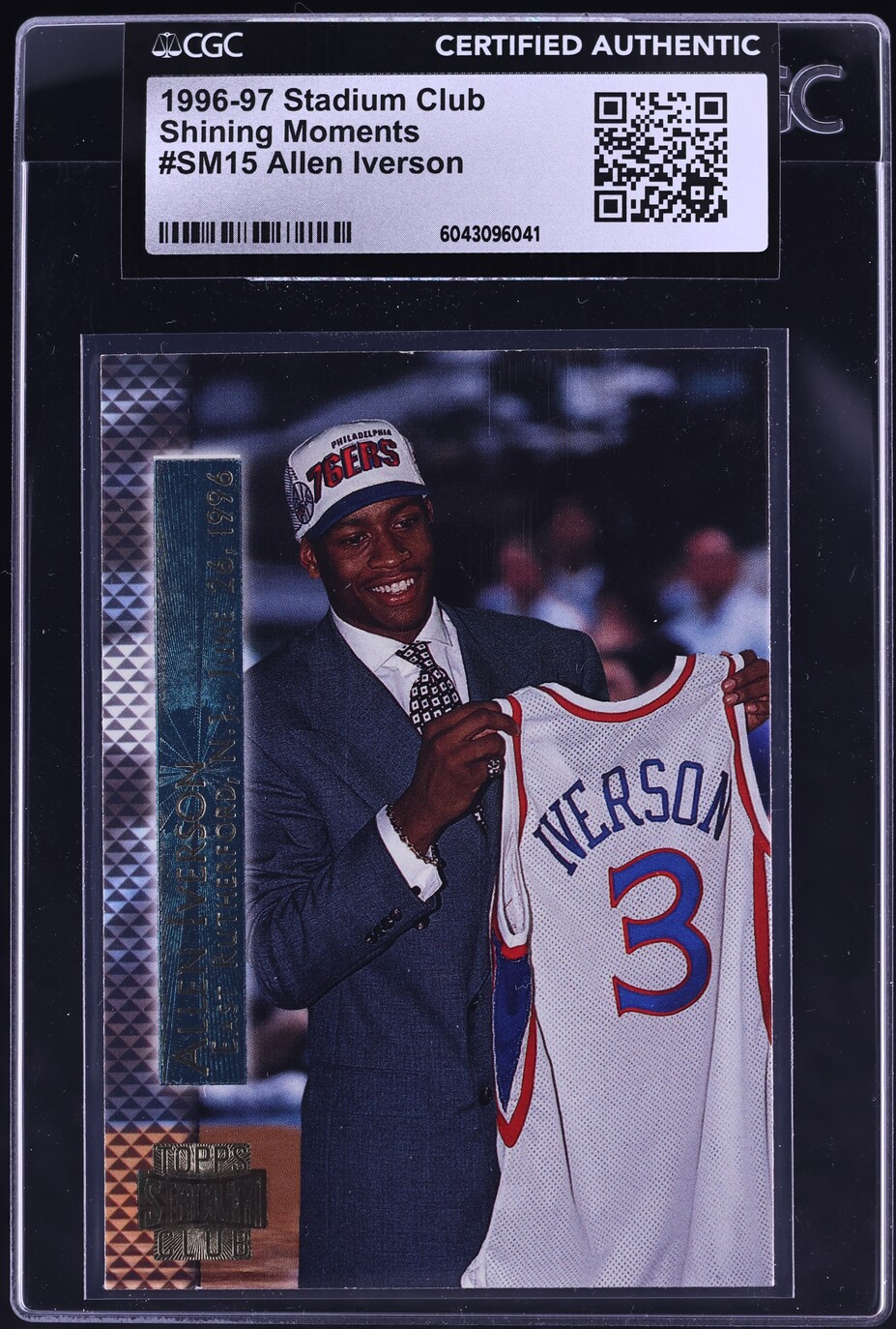 1996 Stadium Club Shining Moments Allen Iverson ROOKIE #SM15 CGC AUTH