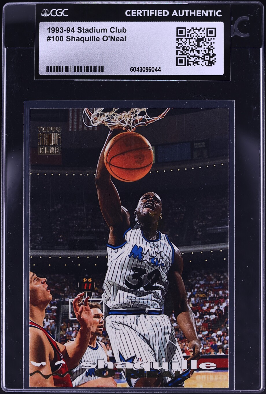 1993 Stadium Club Basketball Shaquille O'Neal #100 CGC AUTH