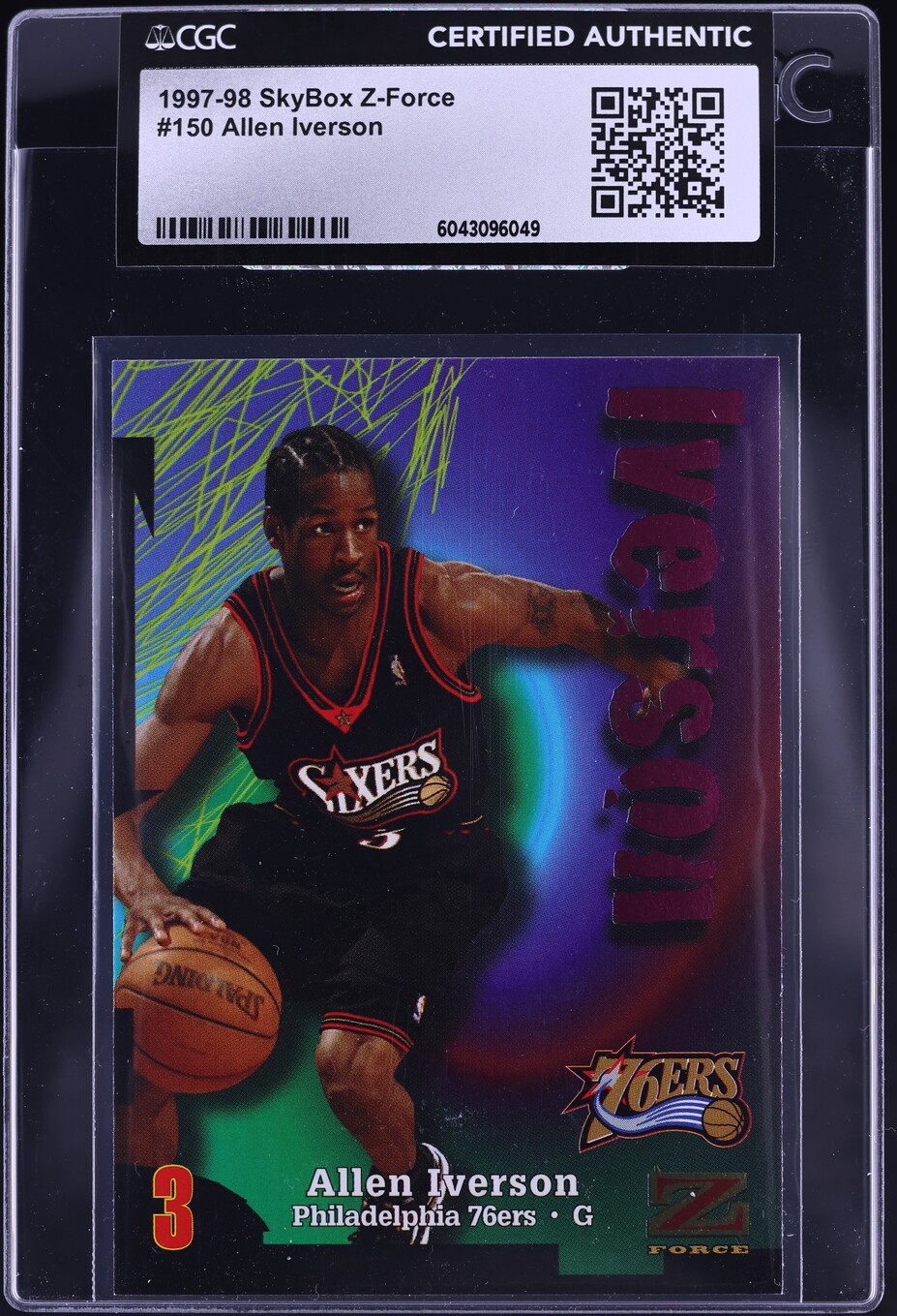 1997 Skybox Z-Force Allen Iverson #150 CGC AUTH