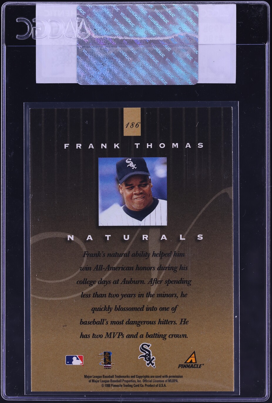 1998 Pinnacle Plus Frank Thomas #186 CGC AUTH