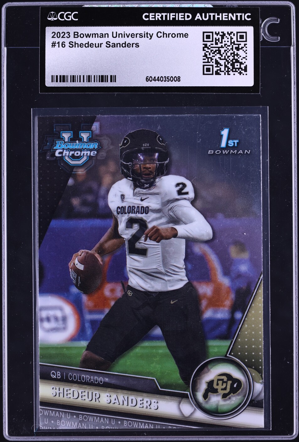2023 Bowman Chrome University Shedeur Sanders ROOKIE #16 CGC AUTH