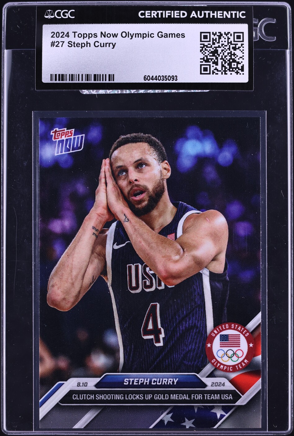 2024 Topps Now Olympic Games Stephen Curry #27 CGC AUTH