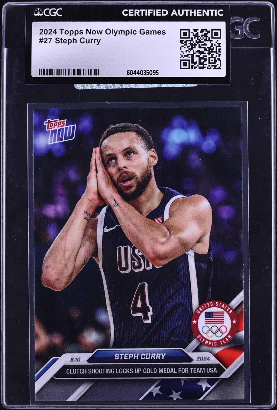 2024 Topps Now Olympic Games Steph Curry #27 CGC AUTH