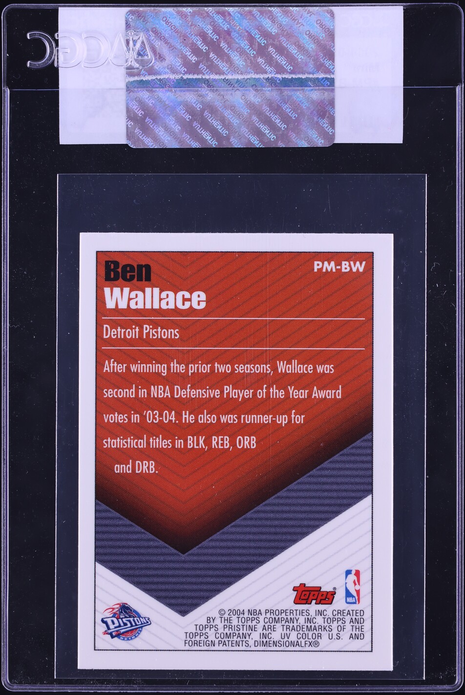 2004 Topps Pristine Mini Ben Wallace #PM-BW CGC AUTH on Fanatics