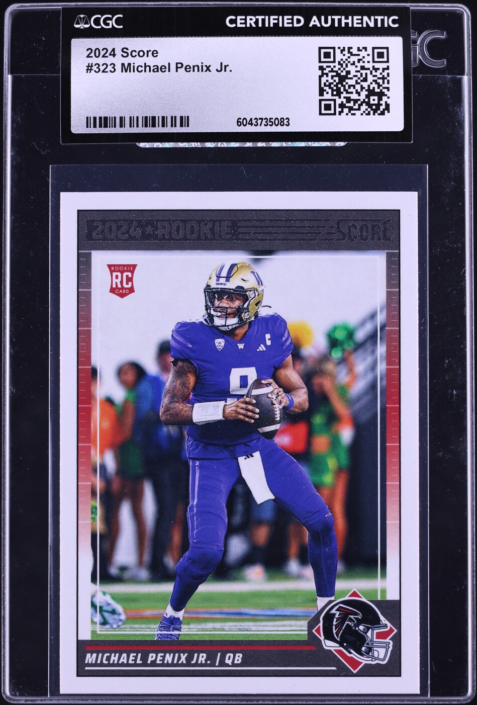 2024 Score Football Michael Penix Jr. ROOKIE #323 CGC AUTH