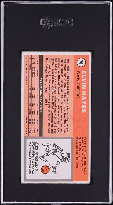 1970 Topps Basketball Elvin Hayes #70 SGC 2 GD