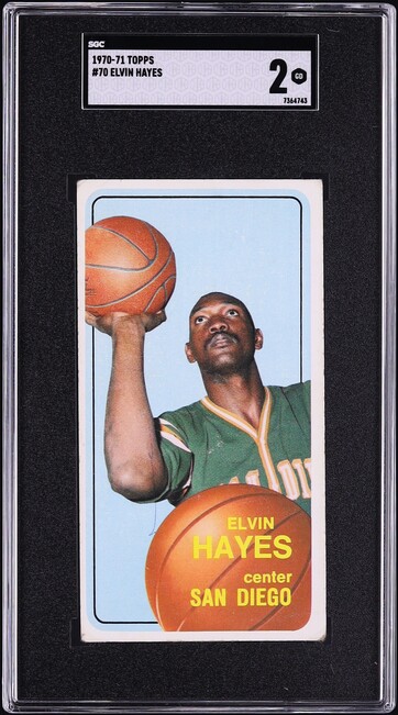 1970 Topps Basketball Elvin Hayes #70 SGC 2 GD