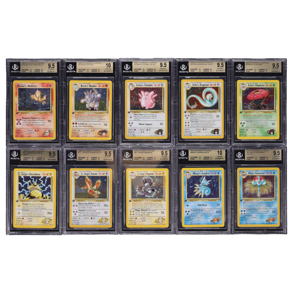 Lot(19) 2000 Pokemon Gym Heroes 1st Edition Holo Set #1-19 BGS 9.5-10 on  Fanatics Collect