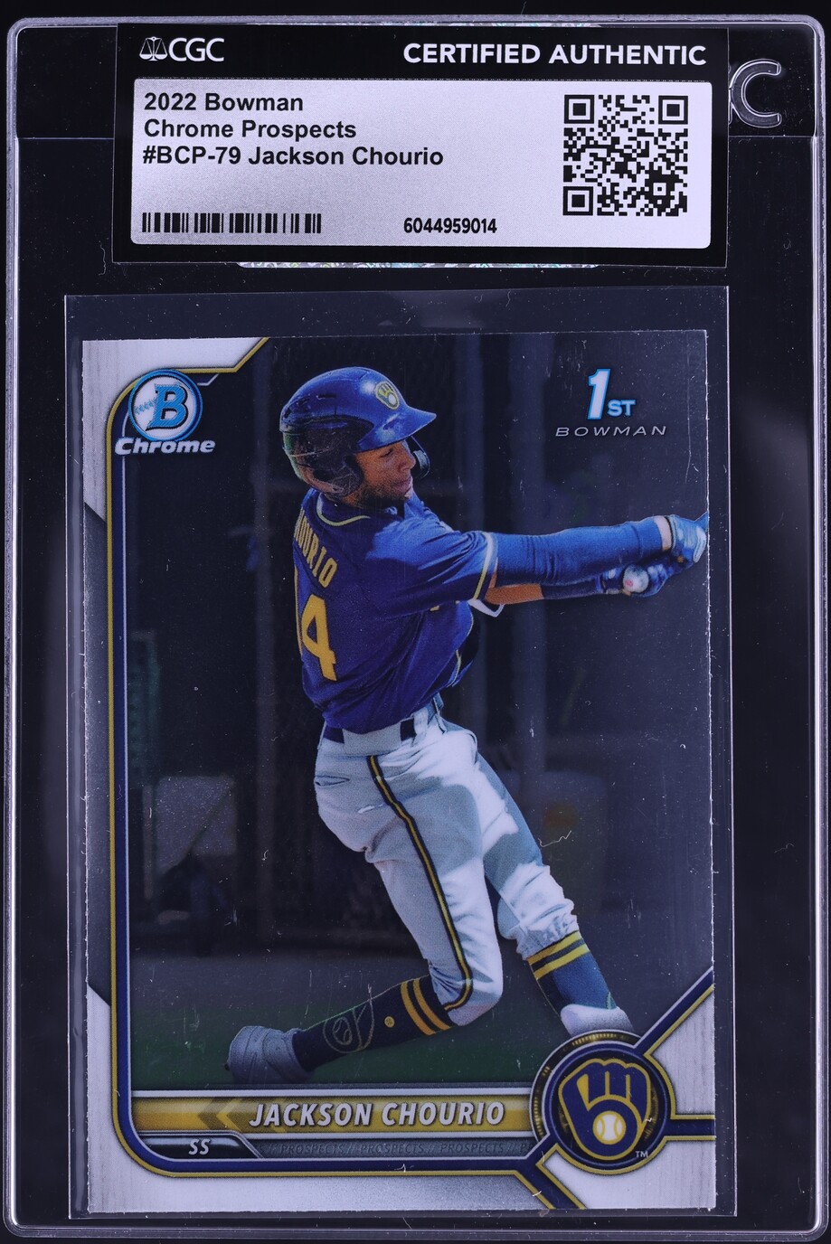 2022 Bowman Chrome Jackson Chourio PROSPECT #BCP-79 CGC AUTH
