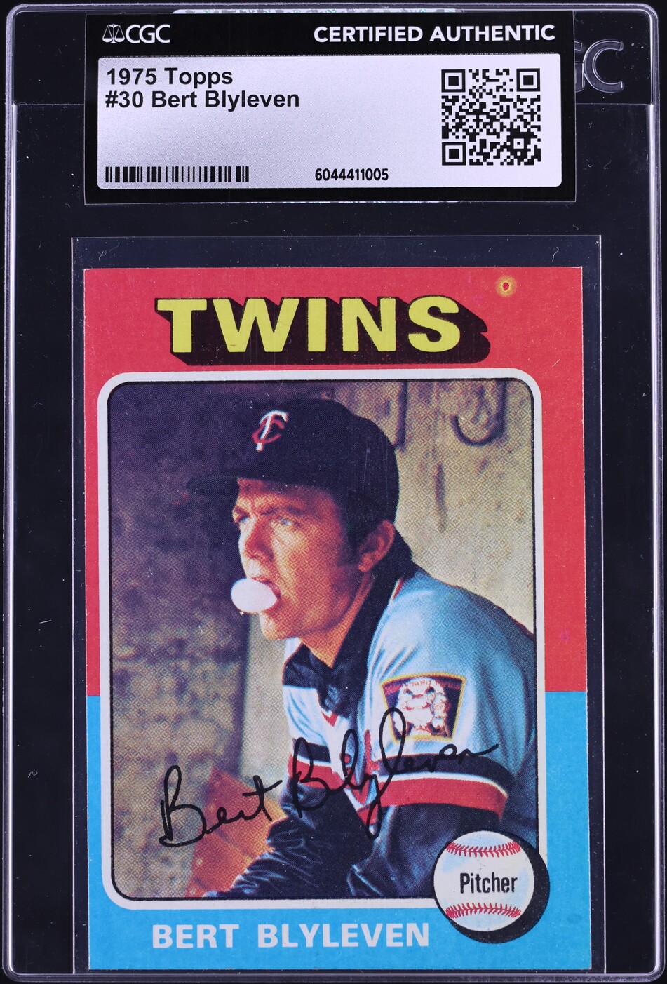 1975 Topps Bert Blyleven #30 CGC AUTH