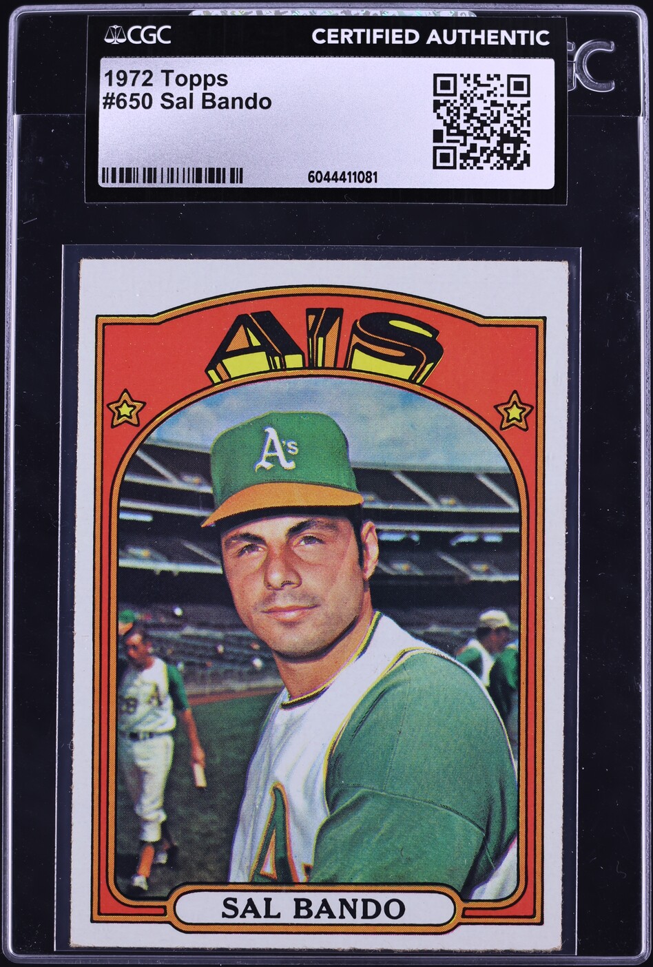 1972 Topps Sal Bando #650 CGC AUTH