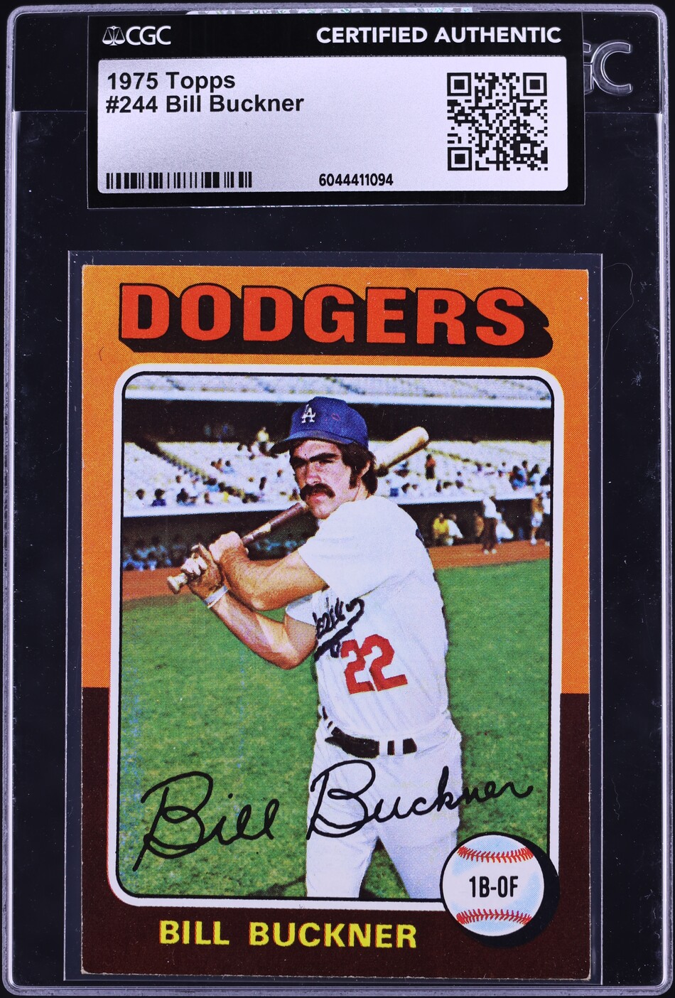 1975 Topps Bill Buckner #244 CGC AUTH