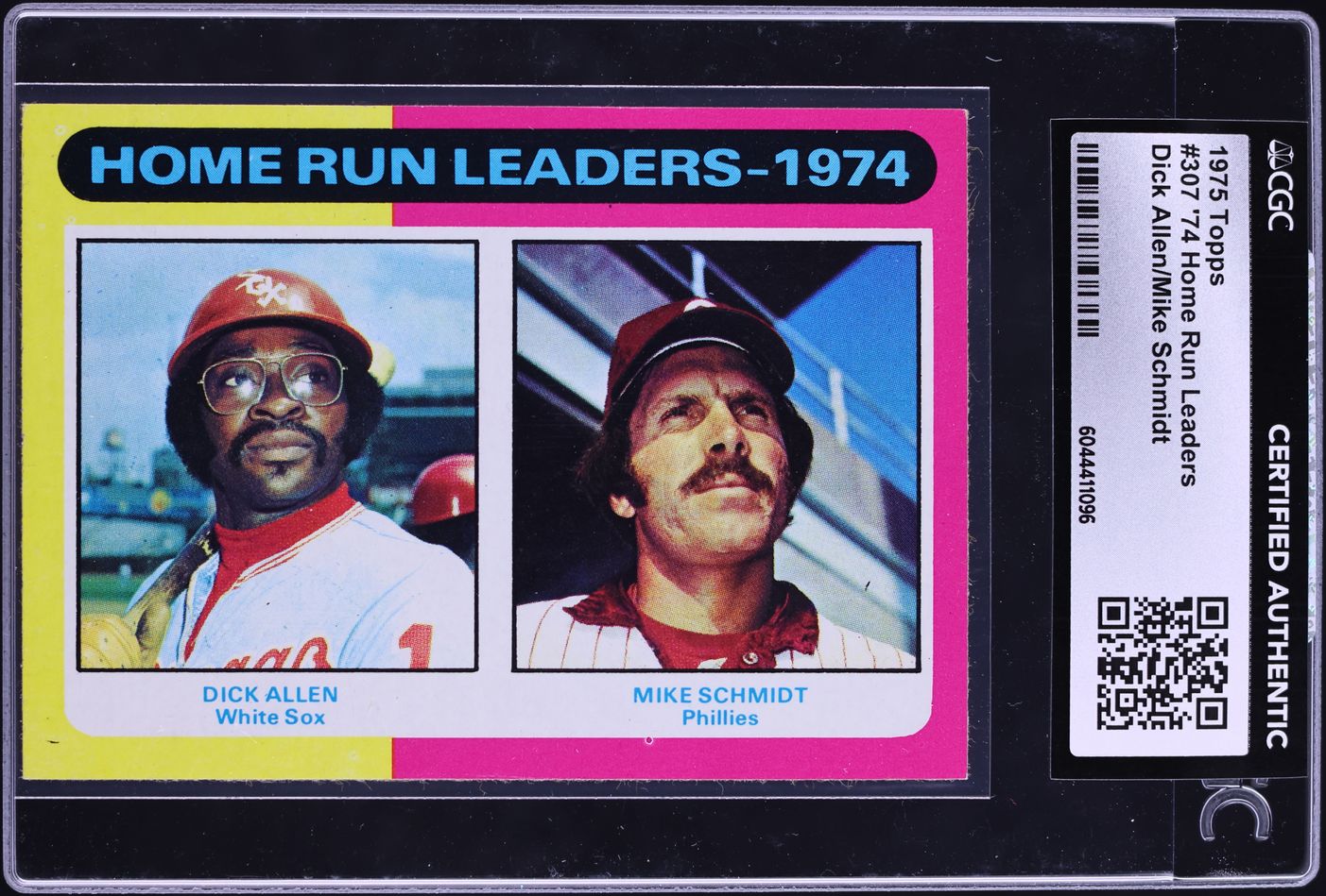 1975 Topps Dick Allen Mike Schmidt '74 HOME RUN LEADERS #307 CGC AUTH