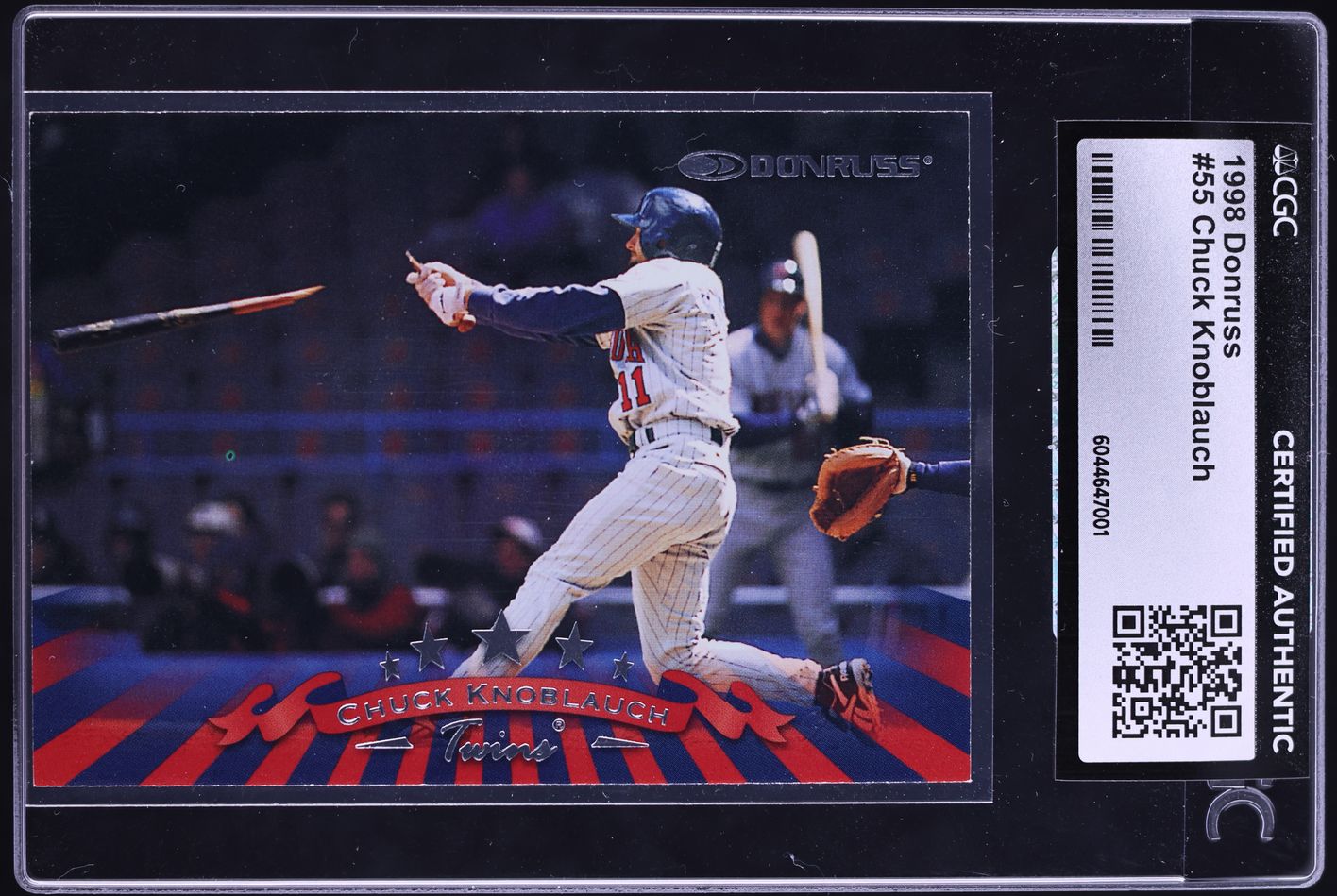 1998 Donruss Chuck Knoblauch #55 CGC AUTH