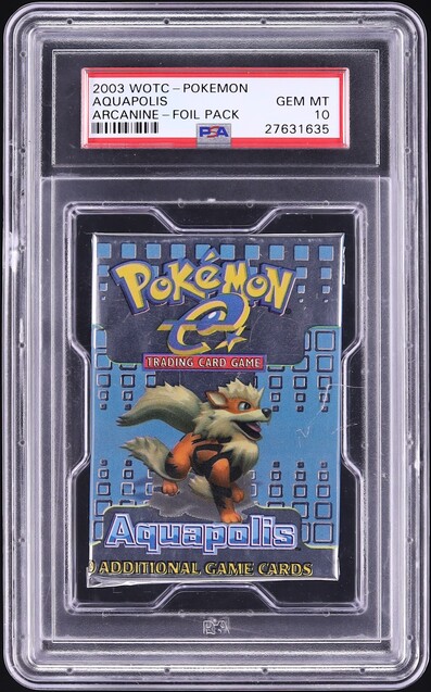 2003 Pokemon Aquapolis Foil Pack Arcanine Art PSA 10 GEM MINT on