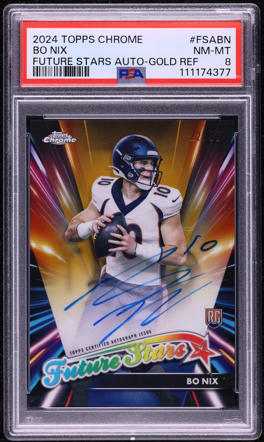 2024 Topps Chrome Future Stars Gold Refractor Bo Nix ROOKIE AUTO